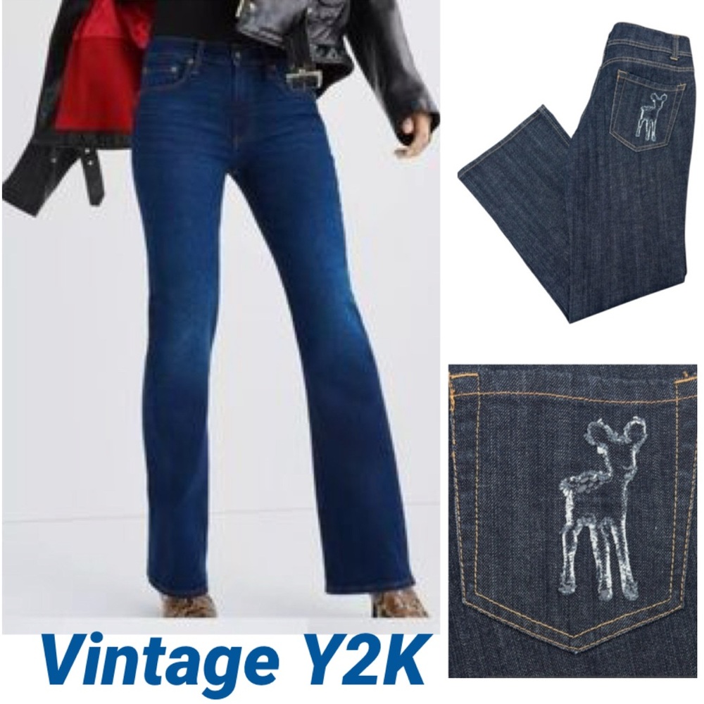 Dear by Amanda Bynes Vintage Y2K 2007 Bootcut Jeans Dark Wash Wide Waistband 10